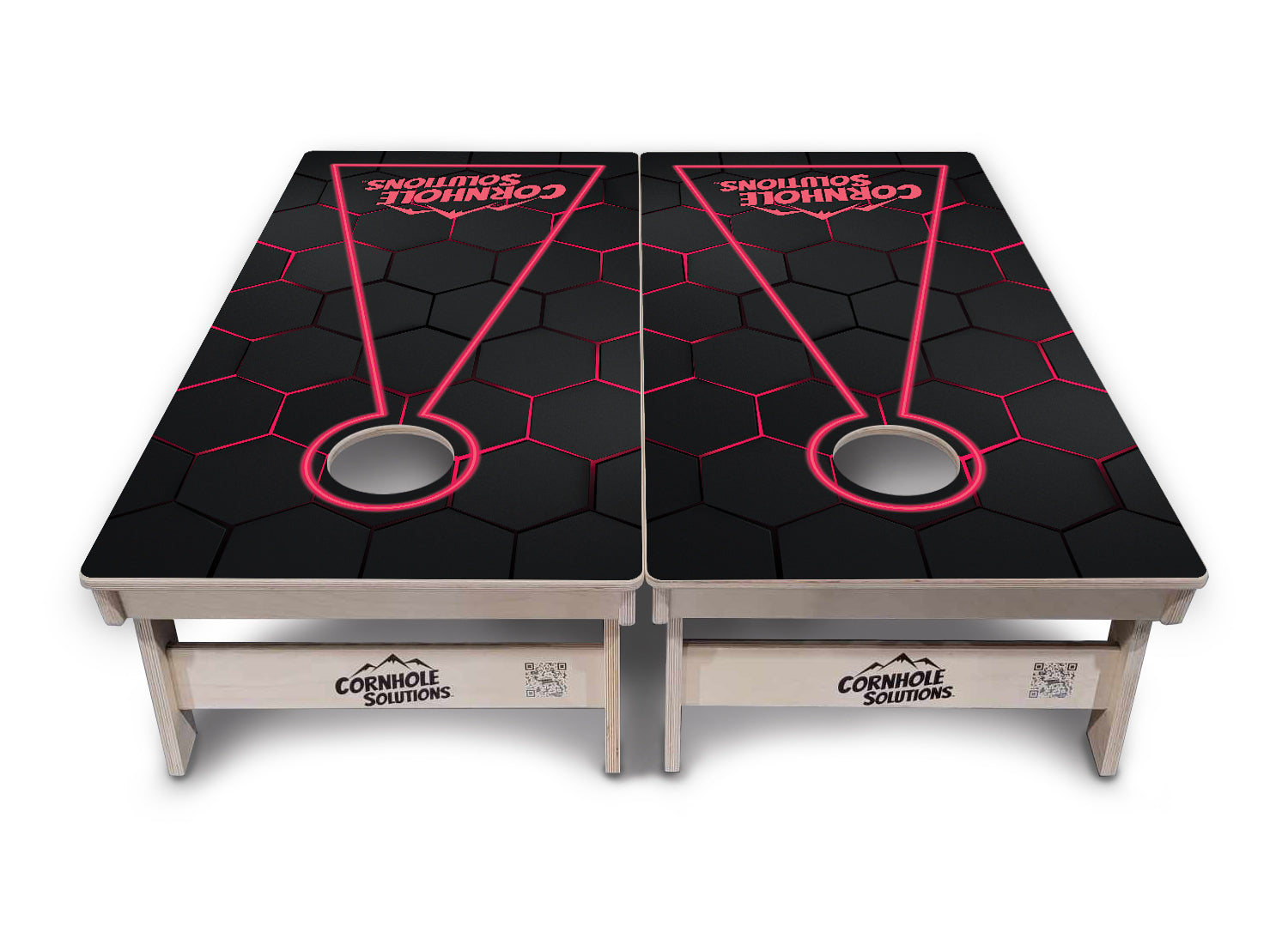Glow Hole Black Backgound Cornhole Boards - Professional Tournament Series