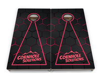 Glow Hole Black Backgound Cornhole Boards - Professional Tournament Series