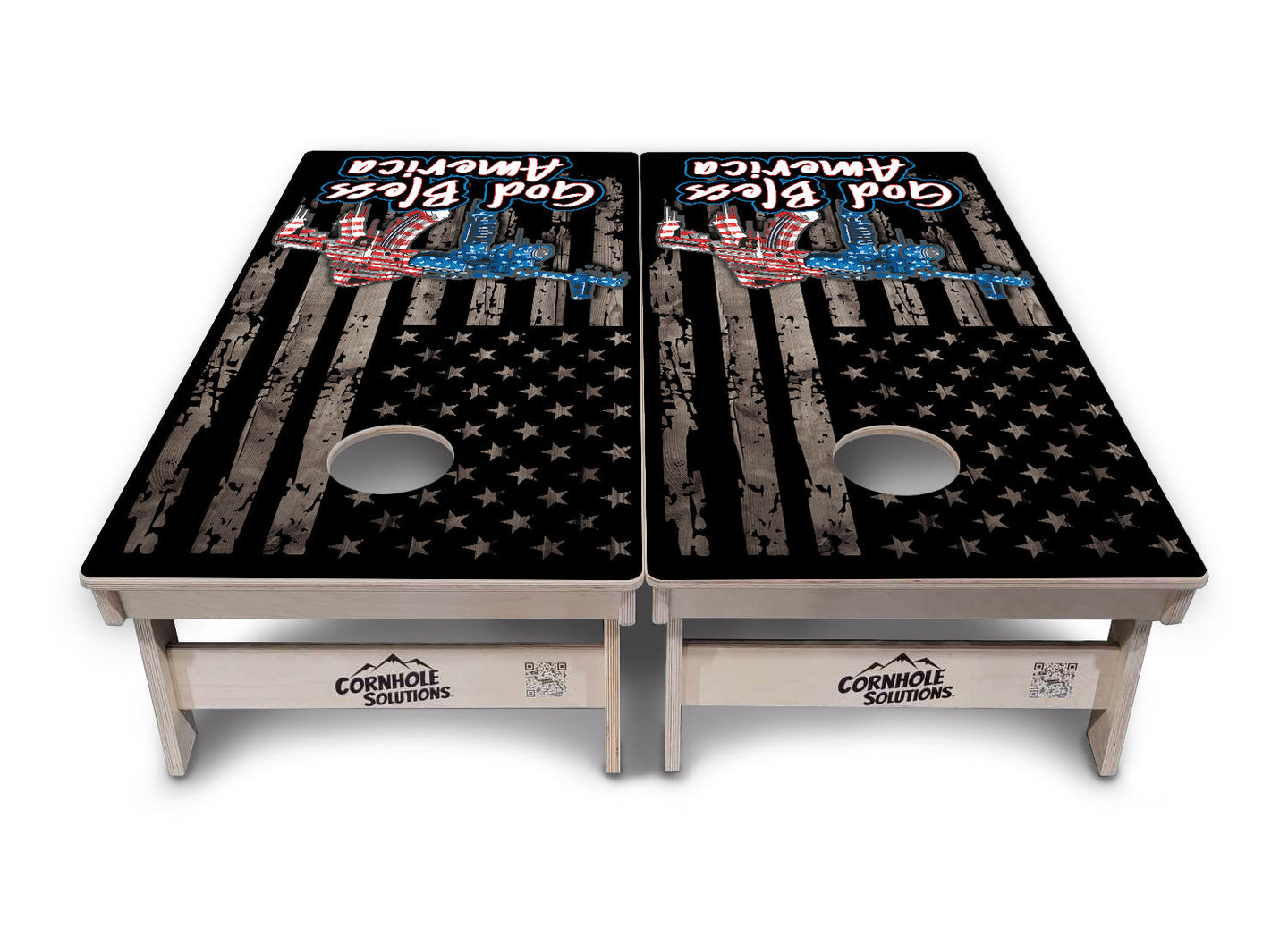 God Bless America Flag Cornhole Boards - Professional Tournament Series