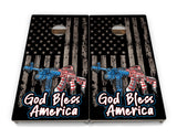 God Bless America Flag Cornhole Boards - Professional Tournament Series