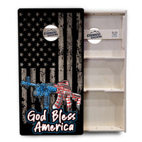 God Bless America Flag Cornhole Boards - Professional Tournament Series