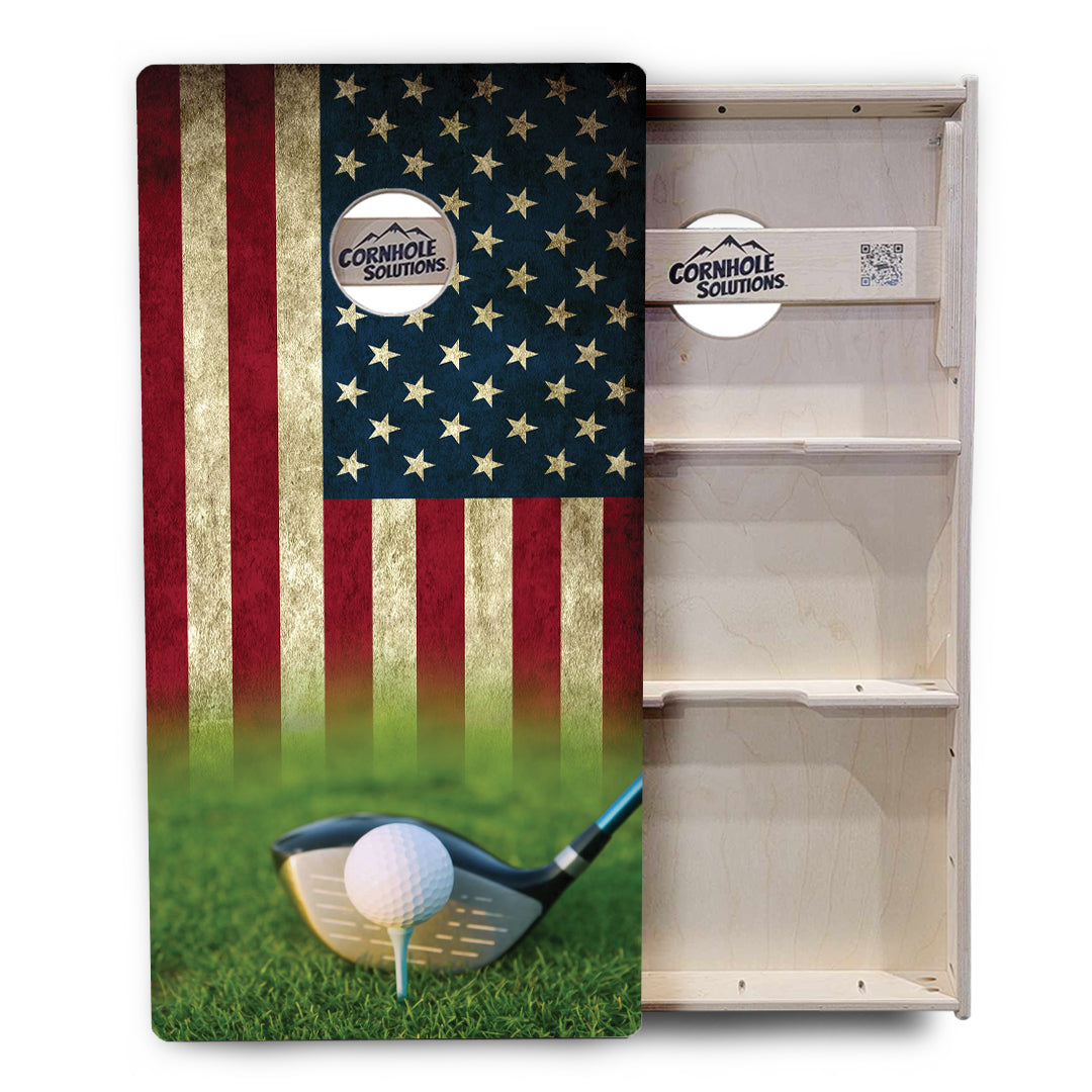 Golf Tee Flag Cornhole Boards - Professional Tournament Series
