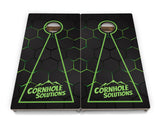Glow Hole Black Backgound Cornhole Boards - Professional Tournament Series