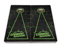 Glow Hole Black Backgound Cornhole Boards - Professional Tournament Series