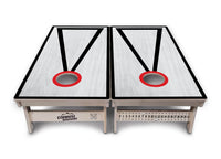 Red/Black Hole Ring Grey Wash Cornhole Boards - Professional Tournament Series