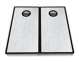 Red/Black Hole Ring Grey Wash Cornhole Boards - Professional Tournament Series