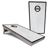 Red/Black Hole Ring Grey Wash Cornhole Boards - Professional Tournament Series