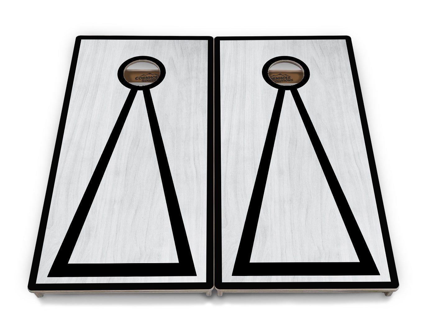 Red/Black Hole Ring Grey Wash Cornhole Boards - Professional Tournament Series