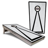 Red/Black Hole Ring Grey Wash Cornhole Boards - Professional Tournament Series