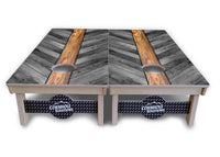 Grey Herringbone Cornhole Boards - Professional Tournament Series