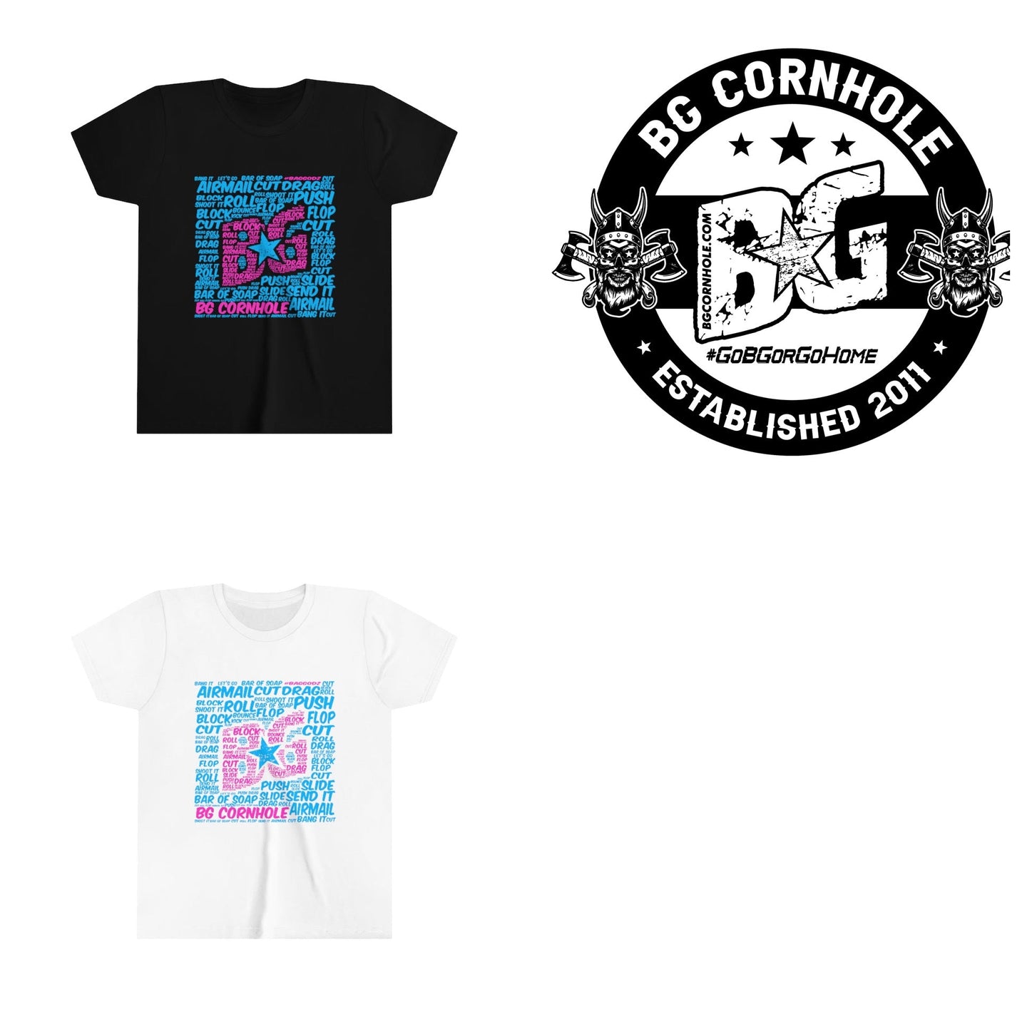 BG Cornhole Youth Short Sleeve Tee - Multiple Colors