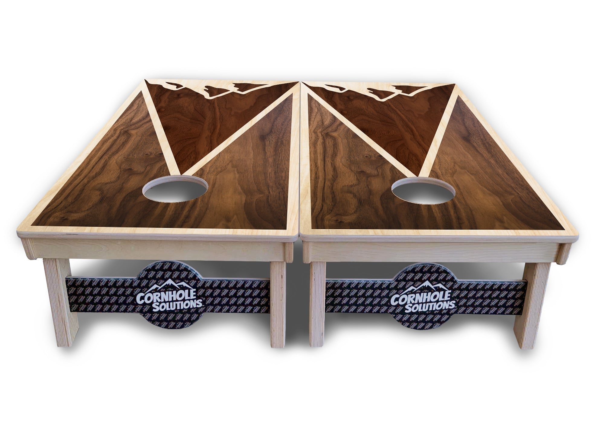 Stained Mountain Scene Cornhole Boards - Professional Tournament Series