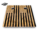 Light Wood Flag Cornhole Boards - Pro Solution Elite Series