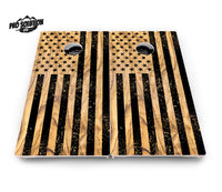 Light Wood Flag Cornhole Boards - Pro Solution Elite Series