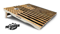 Light Wood Flag Cornhole Boards - Pro Solution Elite Series