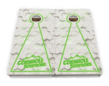 Glow Hole White Background Cornhole Boards - Professional Tournament Series