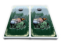 Living Life RV Style Cornhole Boards - All Weather Series