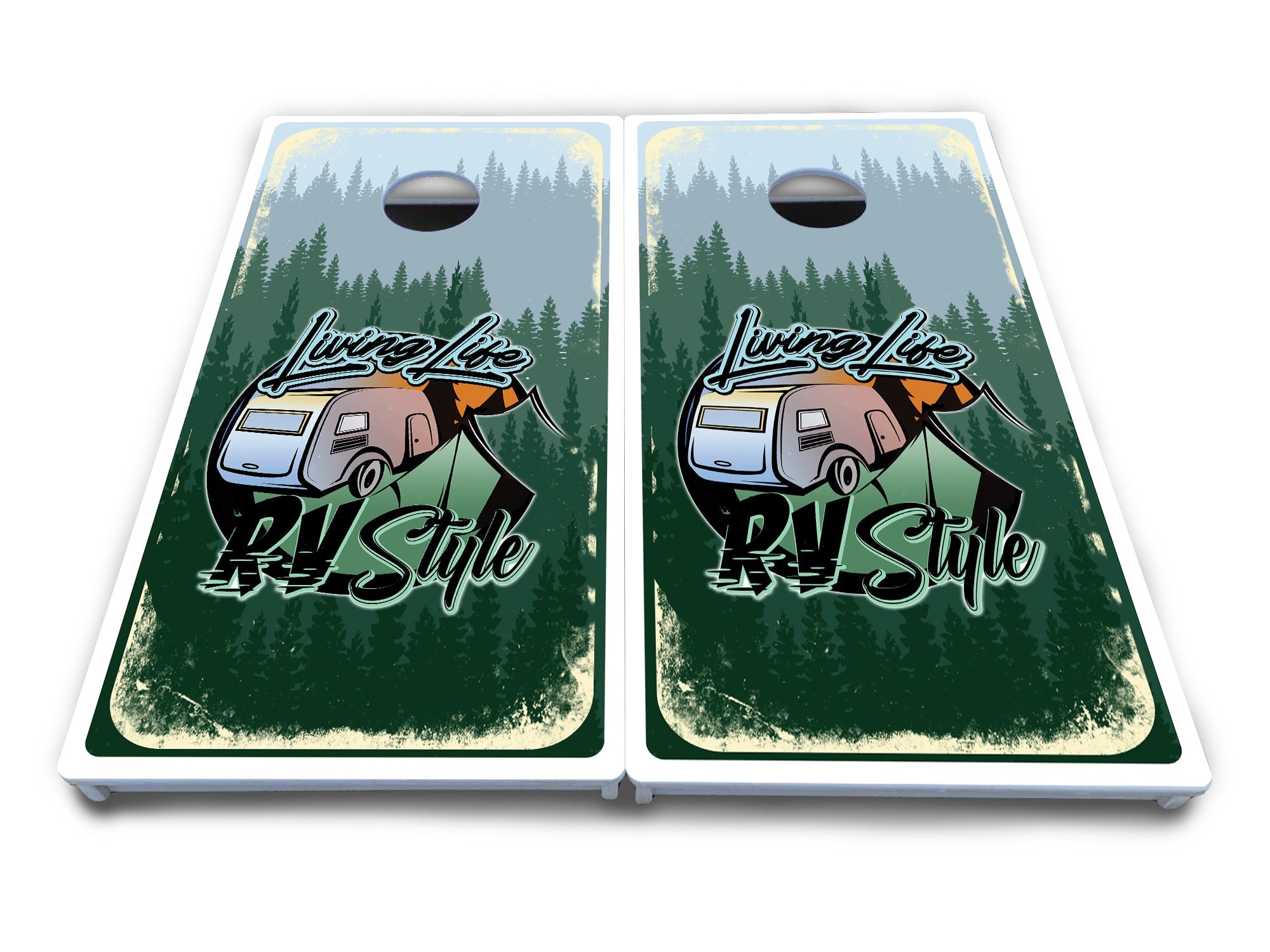 Living Life RV Style Cornhole Boards - All Weather Series