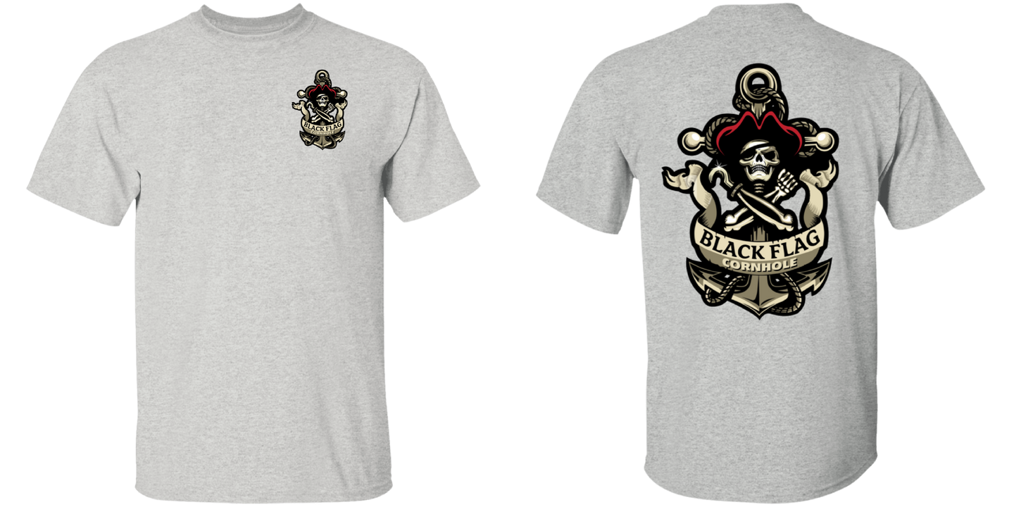 Black Flag Cornhole Logo T-Shirt : Front / Back