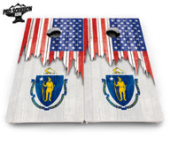 State Flag Designs Massachusetts to New Jersey Cornhole Boards - Pro Solution Elite Series
