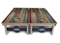 Metallic Wood Planks Cornhole Boards - Professional Tournament Series
