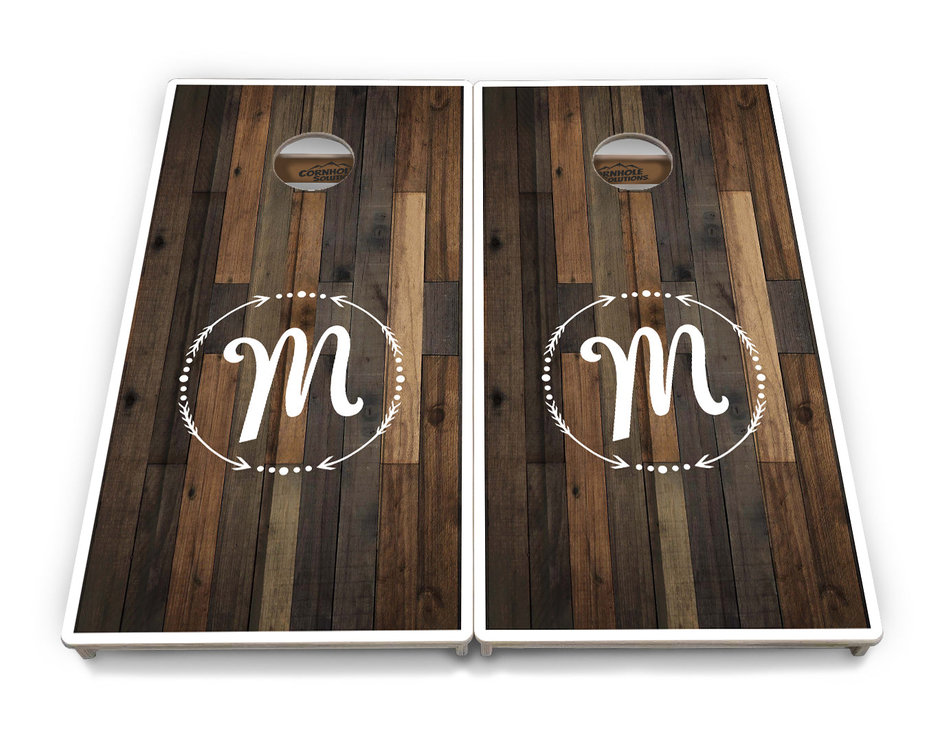 Wood Wreath Letter Cornhole Boards - Professional Tournament Series