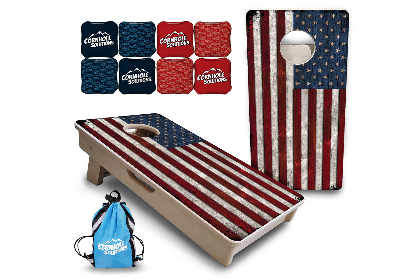 Mini Cornhole Boards - Rustic USA Flag