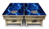 Mini Cornhole Boards - Blue & Green Lightning