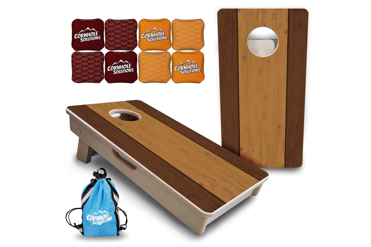 Mini Cornhole Boards - Brown Two Tone Planks