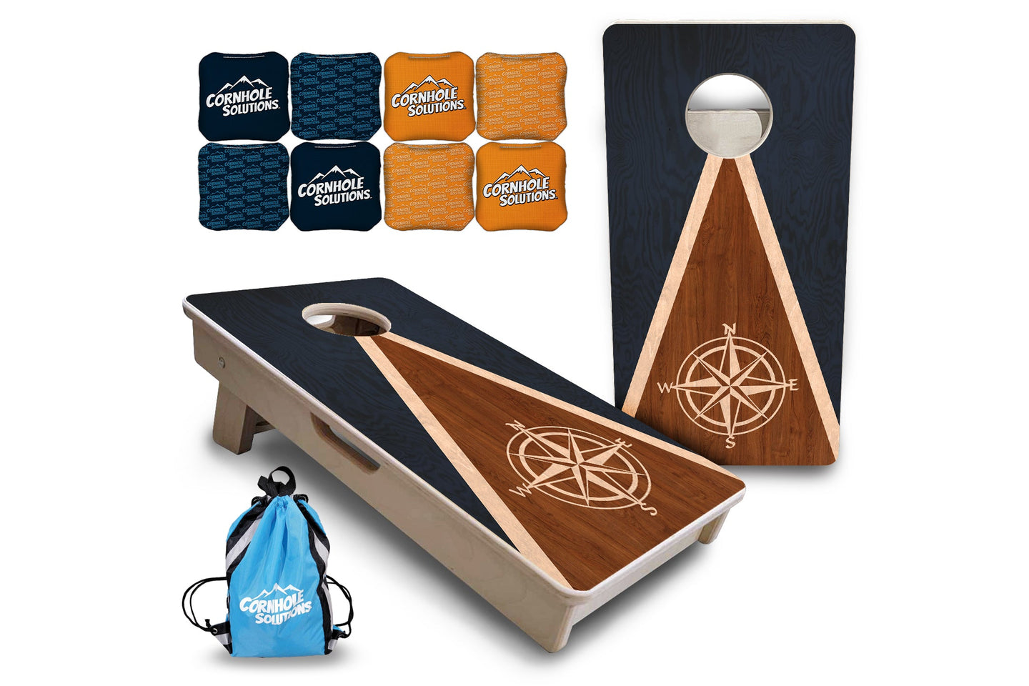 Mini Cornhole Boards - Compass Stain Triangle