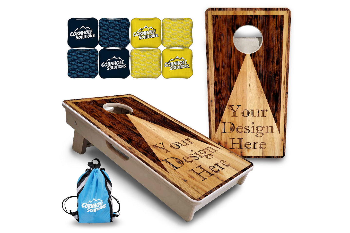 Mini Cornhole Boards - Custom Wooden Triangle