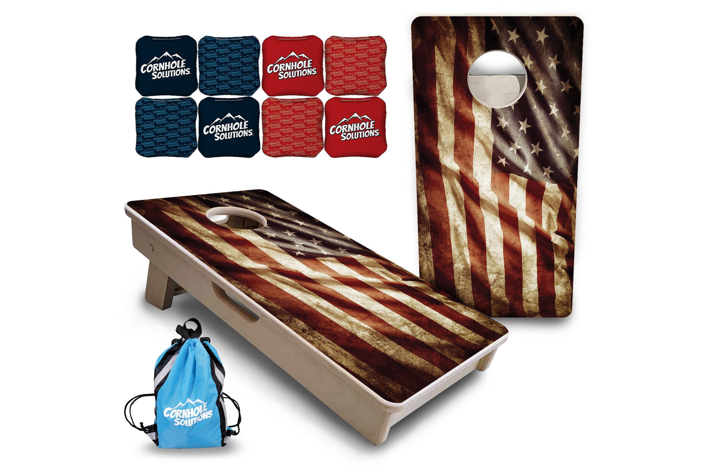 Mini Cornhole Boards - Rustic Wavy Flag