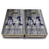 Mini Cornhole Boards - Grey Slat Wood