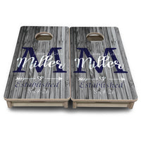 Mini Cornhole Boards - Grey Slat Wood