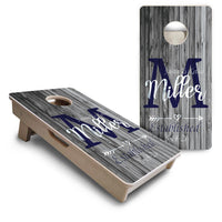 Mini Cornhole Boards - Grey Slat Wood