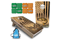 Mini Cornhole Boards - Light Wood Deer & Fish