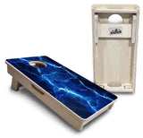 Mini Cornhole Boards - Blue & Green Lightning