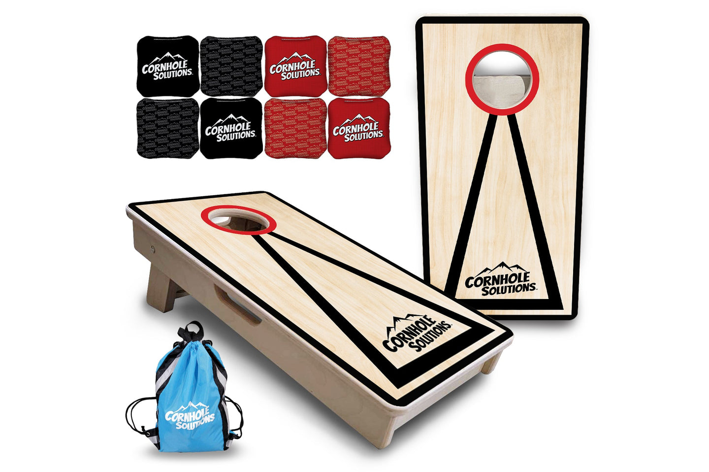 Mini Cornhole Boards - Red/Black Hole Ring