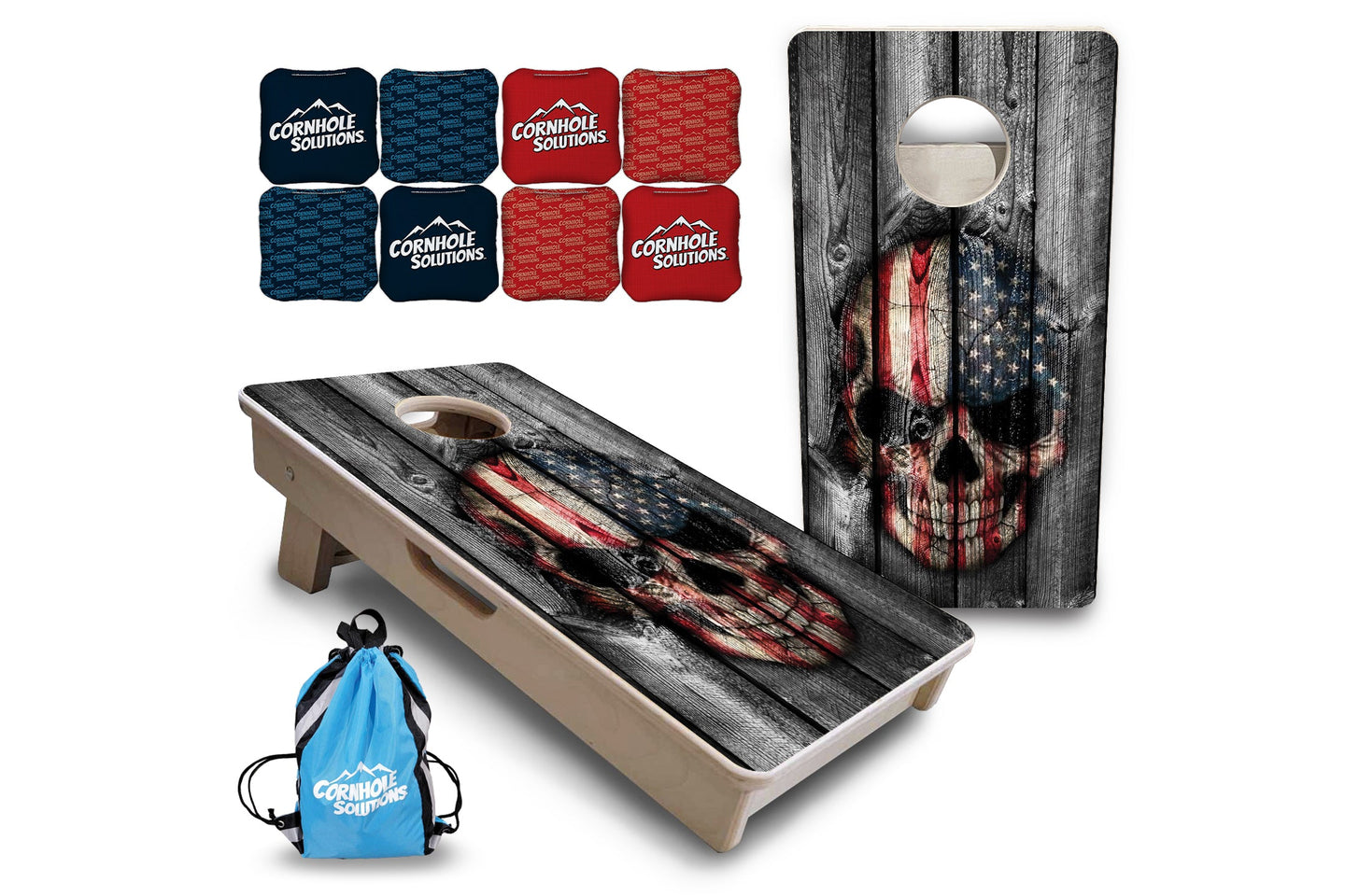 Mini Cornhole Boards - Skull Flag
