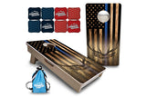 Mini Cornhole Boards - Blue & Red Line Deer & Fish Flag