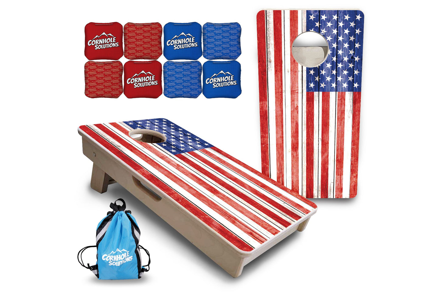 Mini Cornhole Boards - Whitewash Flag