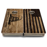 Mini Cornhole Boards - Wood DTOM & Wood Flag