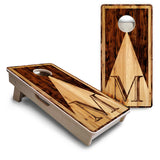 Mini Cornhole Boards - Wooden Triangle Letter Design