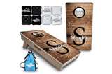 Mini Cornhole Boards - Wood Slat Name Design