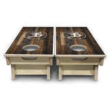 Mini Cornhole Boards - Wood Wreath Letter Design