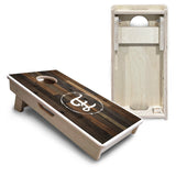 Mini Cornhole Boards - Wood Wreath Letter Design
