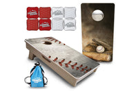 Mini Cornhole Boards - Worn Baseball & Glove