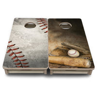 Mini Cornhole Boards - Worn Baseball & Glove