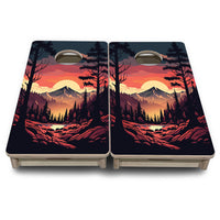Mini Cornhole Boards - Mountain Sunset