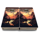 Mini Cornhole Boards - Mountain Sunset